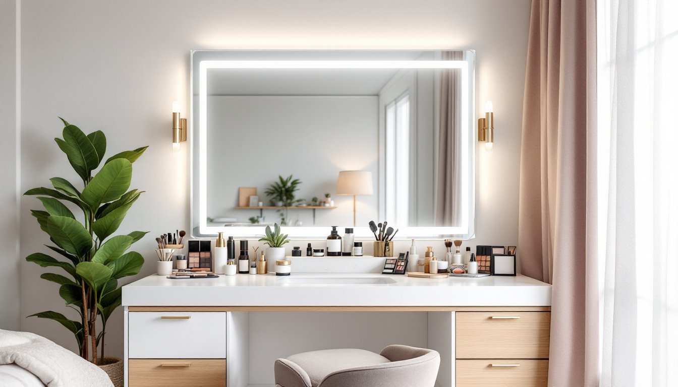 makeup vanity with lights